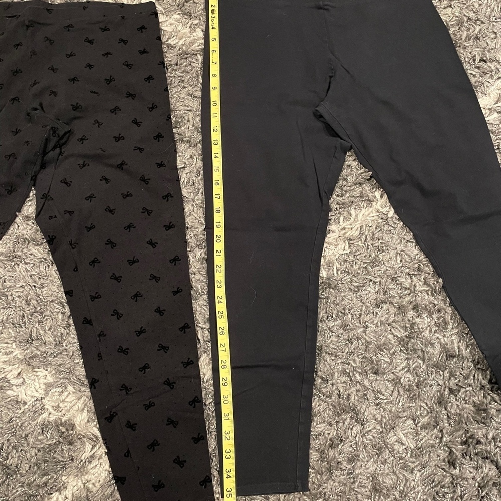 Lauren Conrad Black Legging Pair Size XL Bows Stretch - Picture 9 of 12